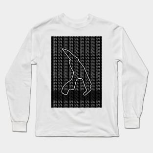 Spa - F1 Circuit - Black and White Long Sleeve T-Shirt